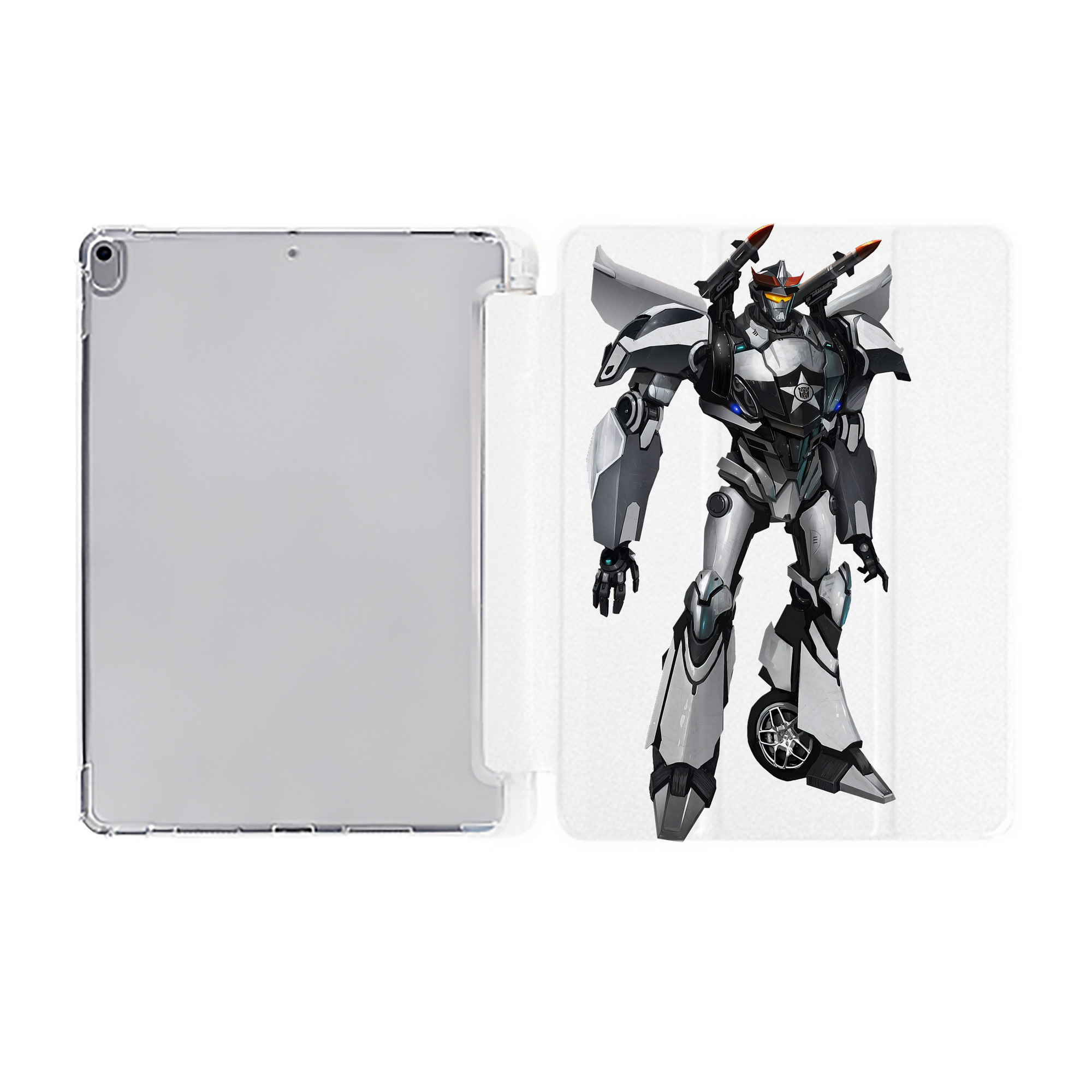 （画像用） Transformers トランスフォーマー IPad ケース ペン収納付き 三つ折りスタンド PUレザー×シリコン 対応機種9.5/10.5/10.9インチ